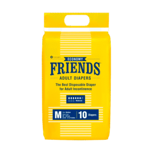 Friends Economy Adult Diapers Tape Style - 10 Count (M) Waist 27.56- 49.21 Inch