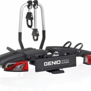 Atera 022780 Genio Pro Advanced Portabici pieghevole con luci posteriori per 2 biciclette o bici elettriche